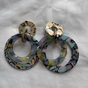 Retro Acrylic Loop Statement Earrings